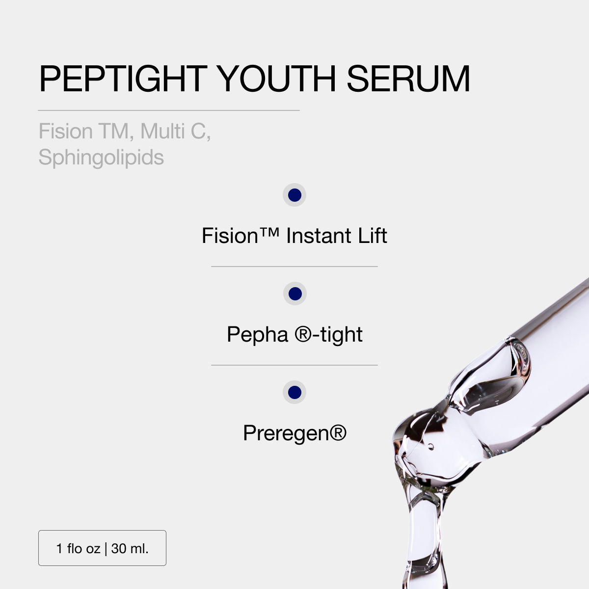 Peptight Youth Serum - Fision Instant Lift - Pepha Rtight - Preregen