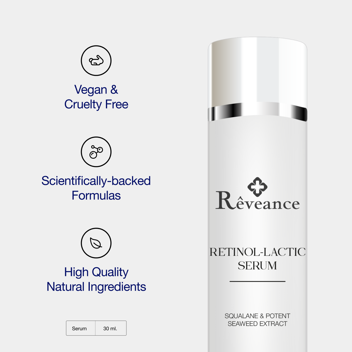 Retinol Lactic Serum - Vegan Cruelty Free - Scientifically backed Formulas - High Quality Natural Ingredients