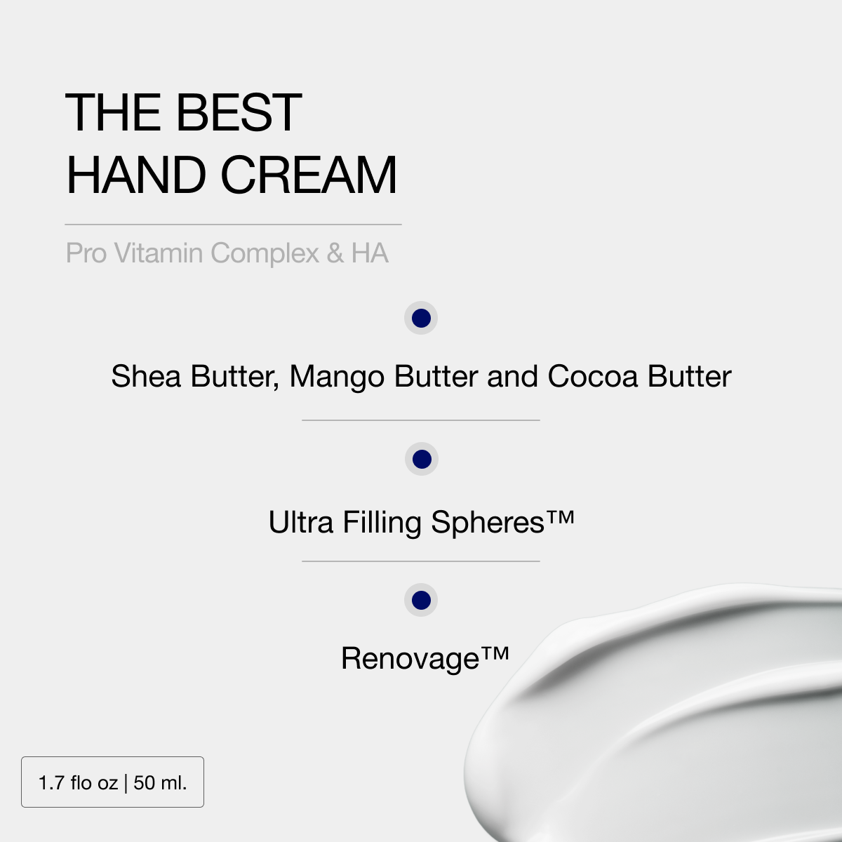 The Best Hand Cream - Shea Butter - Mango Butter and Cocoa Butter - Ultra Filling Spheres - Renovage - Youthful Hands - Reveance
